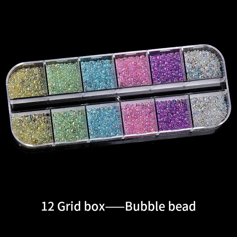 Nails Art Bubble Rhinestones Purple Yellow Pink Accessories Acrylic 3d Epoxy Resin Parts 1 Box Material Charms Wholesale