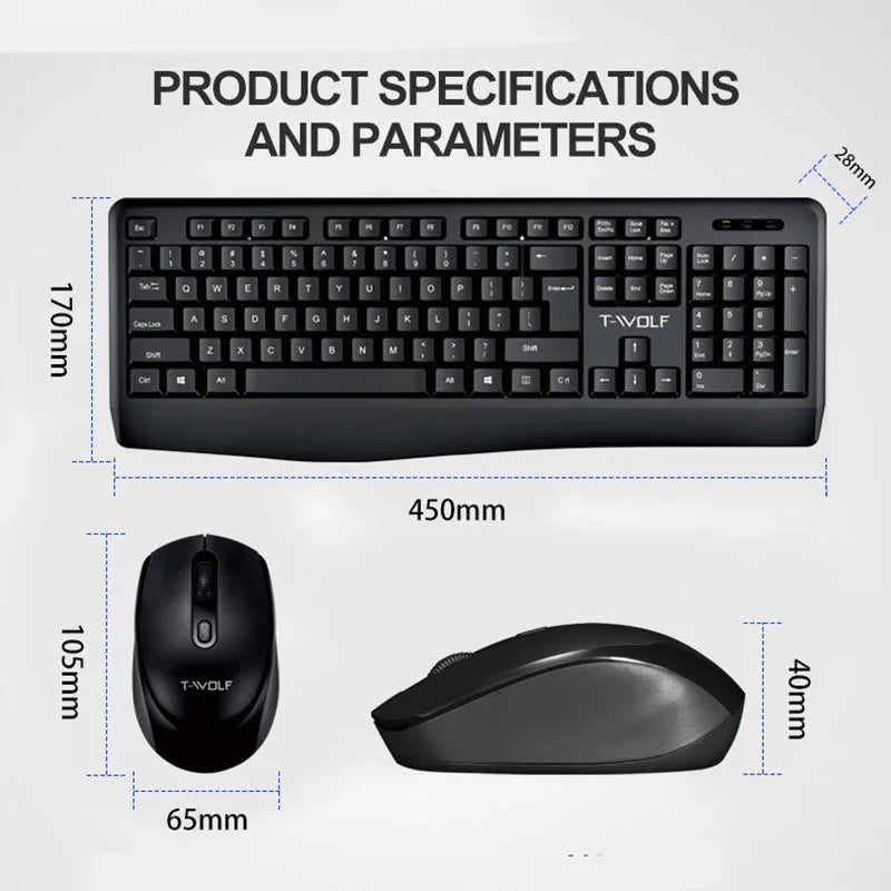 TF100 Wireless NEW Keyboard and Mouse Set Home Office Laptop Desktop Computer Monitoring Keyboard and Mouse Combo Kit