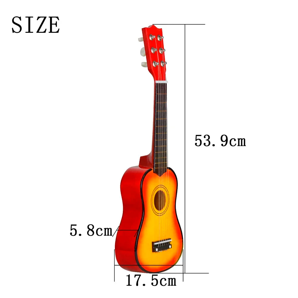 Basswood Guitar Ukulele 6 Strings Musical Instruments Kids Playing Educational Toys Gift for Beginner Music Lover
