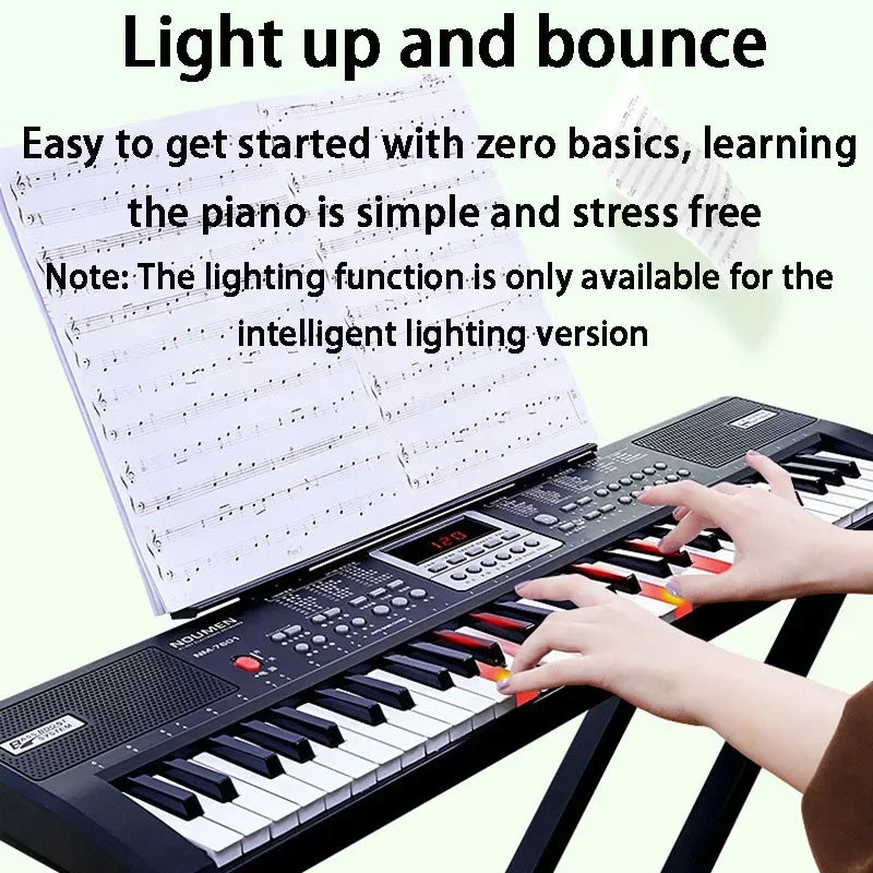 61 Keys Electronic Piano Professional Adult Children Beginner Keyboard Instrument Portable Electronic Organ Musical Synthesizer