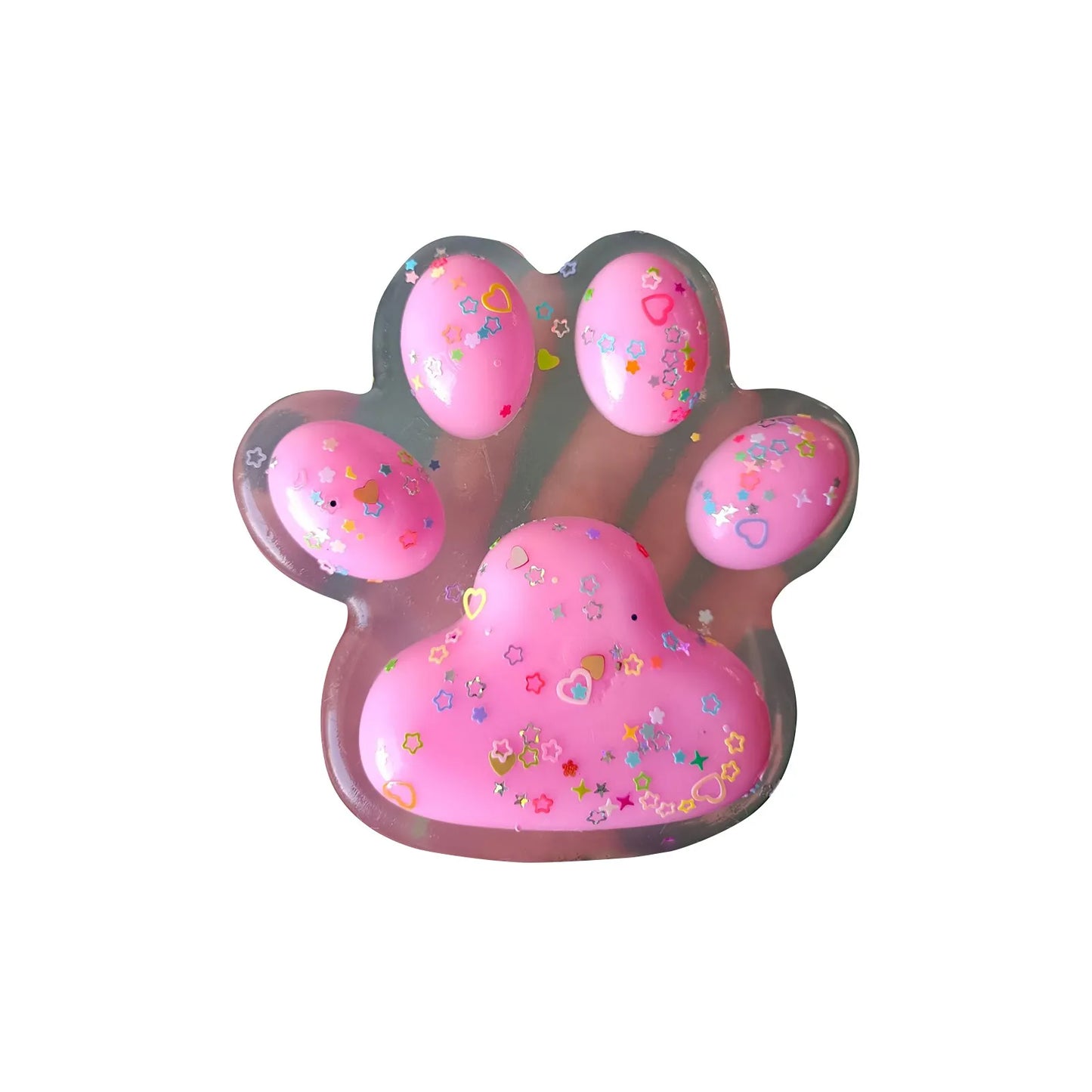 Jelly Glitter Cat Paw Stress Relief Decompression Toy Slow Rebound Pinch New Fidget Toy For Kids Adult Christmas Gifts