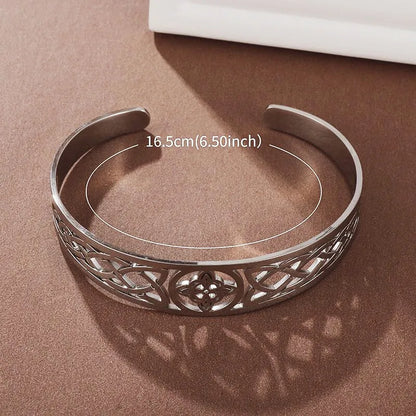 3pcs/set Witch Knot Cuff Bracelet Stainless Steel Pagan Witchcraft Symbol Magic Knot Good Luck Amulet Bangls Celtic Knot Jewelry