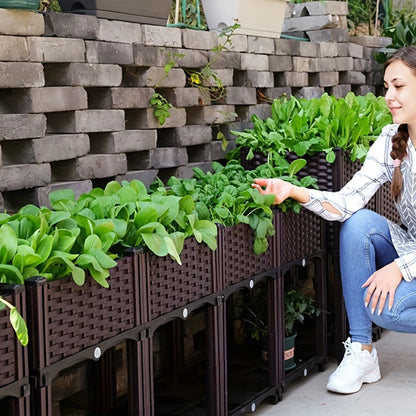 Plastic Raised Garden Bed with Legs Raised Bed W/Drainage Holes Planter Container for Vegetables Fruits Flowers Herbs