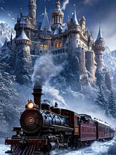 Load image into Gallery viewer, Diamond Painting Train Landscape Suitable for Beginners DIY Diamond Mosaic House Castle Embroidery Handmade Gift
