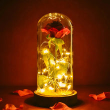 Load image into Gallery viewer, LED Enchanted Silk Rose Eternal Beauty Rose With Fairy Lights in Glass Dome Gifts for Valentine's Day Wedding Party Mother's Day
