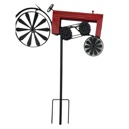Garden Stake,Farm Tractor,Turning Wheels, Vintage Finish,Tractor Wind Spinner,Tractor Yard Stake Cart