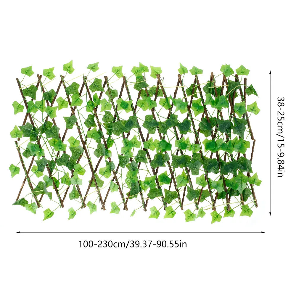 Garden Screening Expanding Trellis Artificial Leaf Privacy Fence Faux Plants Ivy Fence Artificial Faux Ivy Leaves Wooden Fence
