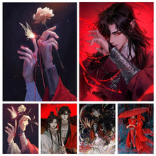 Load image into Gallery viewer, 5D Diamond Painting Embroidery Heaven Official&#39;s Blessing Anime Hua Cheng And Xie Lian With Red Thread Tian Guan Ci Poster Decor
