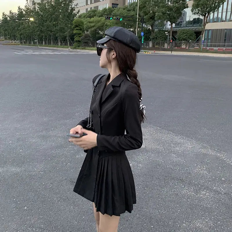 Women's Dress Blazer Clothing Chic and Elegant Pretty Female Dresses 2024 Formal Occasion Spring Retro Promotion Loose X Xxl Y2k