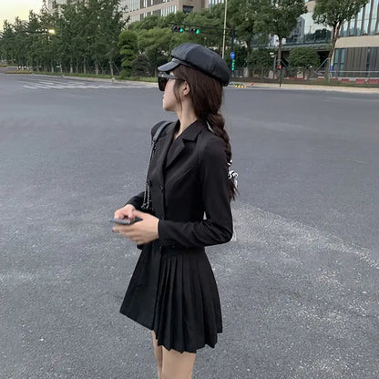 Women's Dress Blazer Clothing Chic and Elegant Pretty Female Dresses 2024 Formal Occasion Spring Retro Promotion Loose X Xxl Y2k