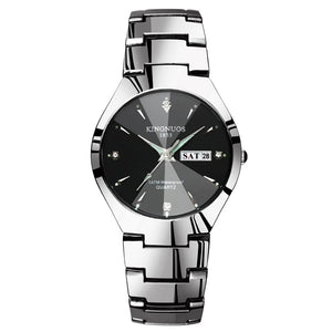 Relogios Masculino Tungsten Steel Black Watch for Men Clock Male Luminous Quartz Wristwatch Date Week Waterproof Student Watches