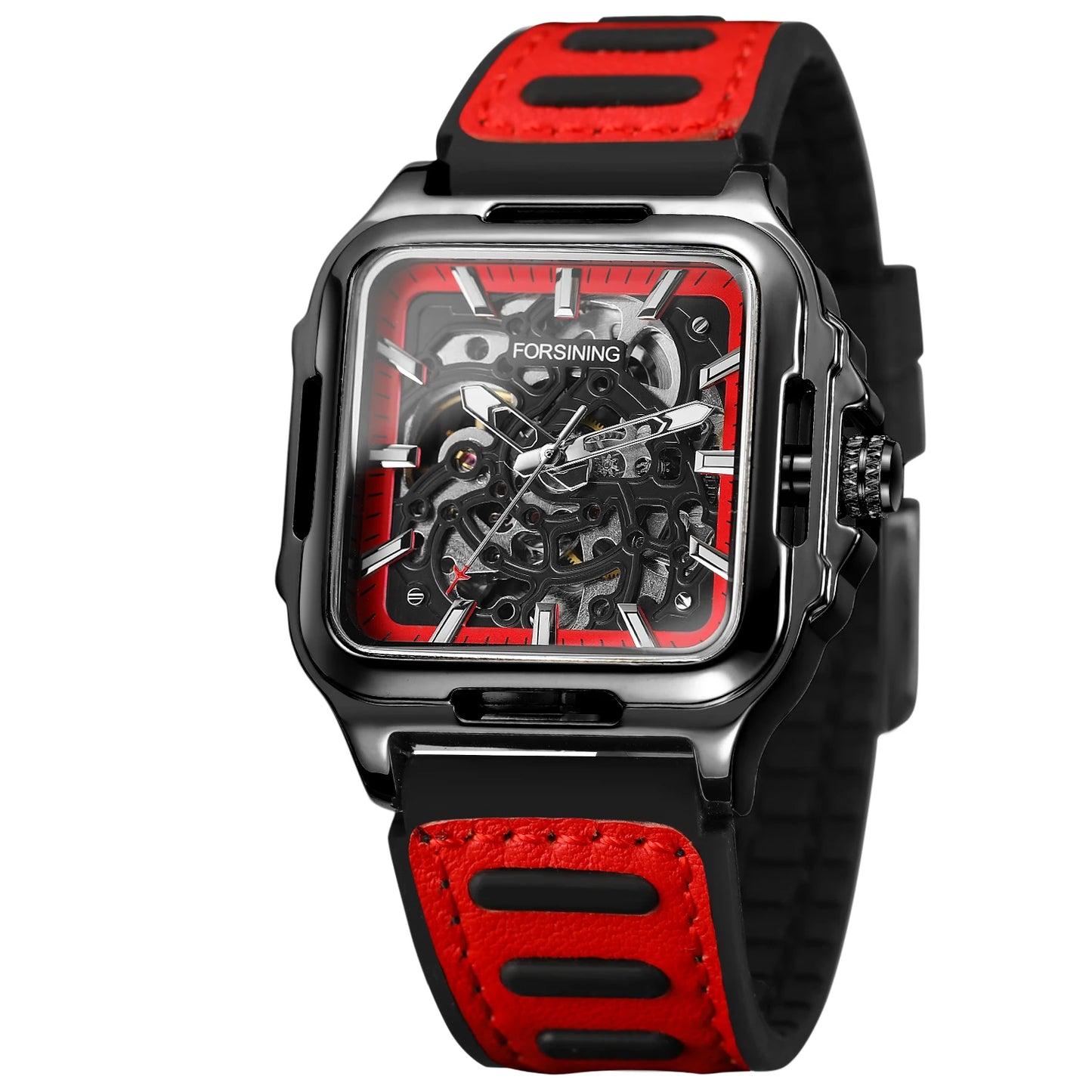 Men's Mechanical Automatic Watches for Men Luxury Top Brand Hollow Square Male Wristwatches Skeleton Waterproof Reloj Hombre