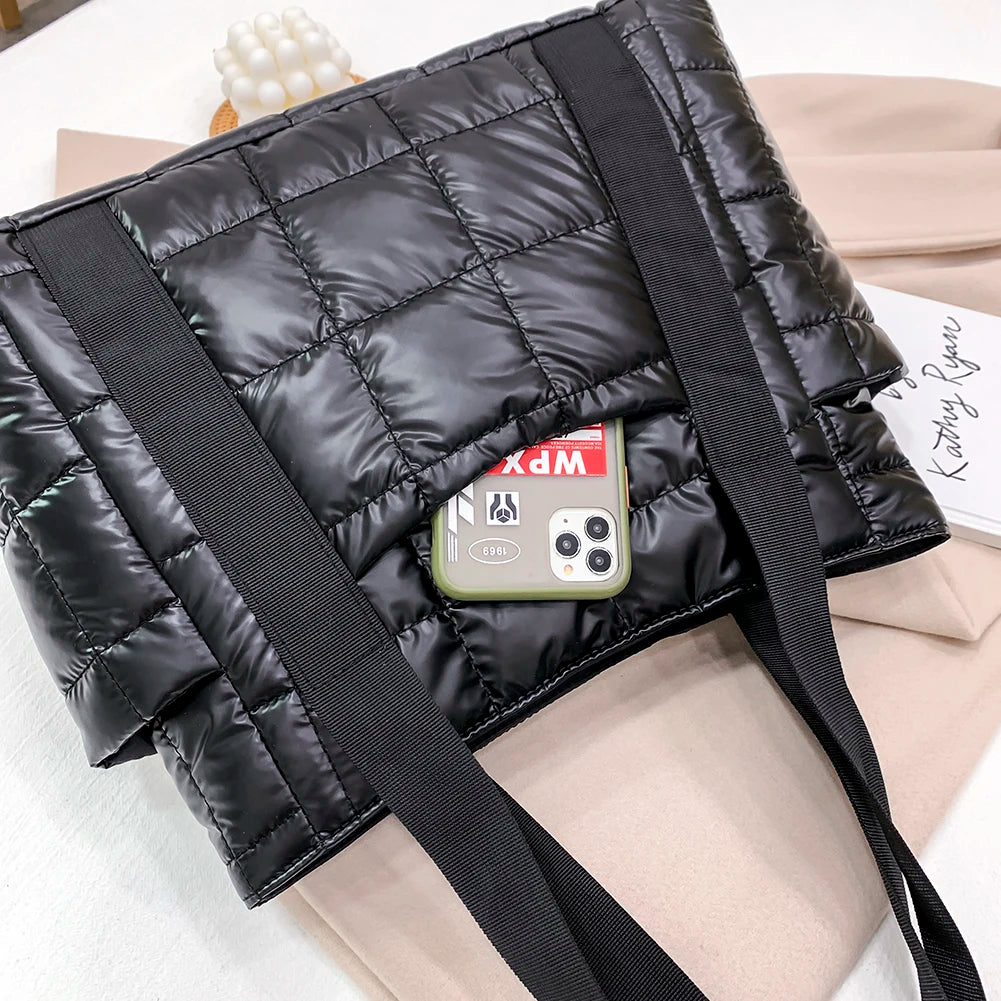 Handbags Women Bags Female Shoulder Bag Large Capacity Nylon Padded Clothing Bags Winter Bags Messenger Bags