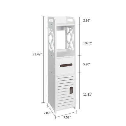 Bathroom Storage Shelf Drawer Multi Compartment Organizer Water Proof Anti Decay Anti Rot Environmental Friendly White