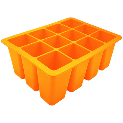 12 Holes Silicone Seedling Starter Trays Breathable Flower Plant Seed Grows Box Reusable Gardening Sowing Tray for Plants Indoor