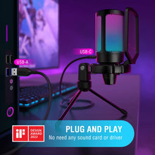 Load image into Gallery viewer, FIFINE Ampligame USB Microphone for Gaming Streaming with Pop Filter Shock Mount&amp;Gain Control,Condenser Mic for PC/MAC
