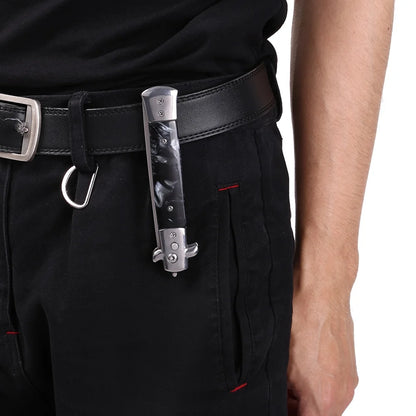 Knife Comb Pocket Comb Spring Comb 3Colors Stainless Steel Switchblade Spring Pocket Oil Hair Comb Foldable Hairstyling Brush