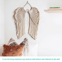 Load image into Gallery viewer, Angel Wing Hanging Tapestry Cotton Angel Wings Tapestry with Long Tassels Woven Macrame Tapestry Wall Hanging Decor Rustic Art
