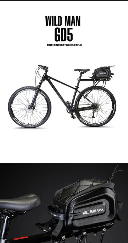 4L Multifunctional Bicycle Rear Seat Bag Waterproof Cycling Bike Rack Trunk Cargo Bag Pannier Bag Handbag Shoulder Bag