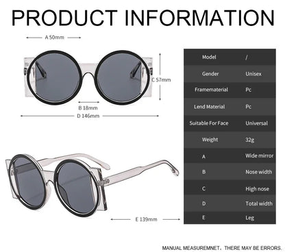 New Round Sunglasses Women Men Cute Brand Designer Elegant Sun Glasses Female Male Big Frame Outdoor Eyewear