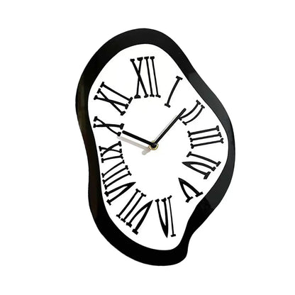 Melting Clock Roman Numeral Clock Distorted Wall Clock for Shop Bedroom Home