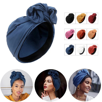 Women Vintage Turban Hat Fashion Female Bandana Headband Women's Hair Cover Cap Ladies Head Wraps Muslim Headscarf Bonnet