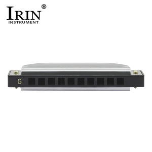 IRIN 10 Holes G Key 20 Tone Harmonica Colorful Blues Harmonica Woodwind Instrument Suitable for Beginners Teaching Playing Gift