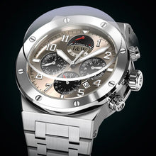 Load image into Gallery viewer, I&amp;W Men Automatic Watch 41mm Luxury Mechanical Wristwatch Waterproof Sapphire Steel Strap Power Reserve Indicator Month Week
