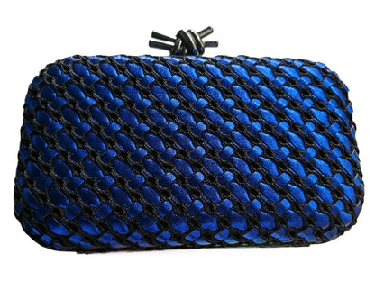 Woven Clutch Bag for Women Formal Party Contrast Color Microfiber Thread Braid Evening Bags Classic Chain Small Square Handbags