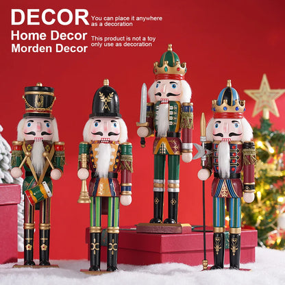 30cm Nutcracker Soldier Puppet Wooden Nutcracker Statues Handicraft Doll Toy Christmas Navidad New Year Gift Home Decoration