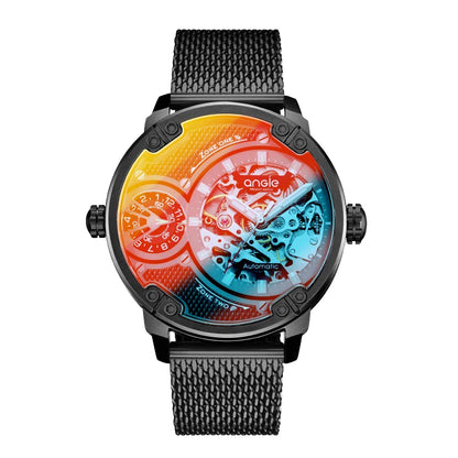 Mens Mechanical Watches Colorful Automatic Watch for Men Luxury Brand Stainless Steel Waterproof Man Wristwatches Reloj Hombre