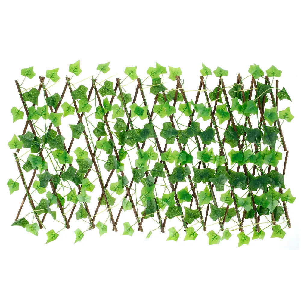 Garden Screening Expanding Trellis Artificial Leaf Privacy Fence Faux Plants Ivy Fence Artificial Faux Ivy Leaves Wooden Fence