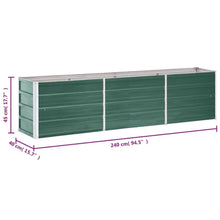 Load image into Gallery viewer, Garden Raised Bed Galvanized Steel 94.5x15.7x17.7 Green
