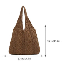 Load image into Gallery viewer, Wool Knitted Shoulder Shopping Bag for Women Vintage Cotton Cloth Girls Tote Shopper Bag Large Female Handbag Crochet Bag
