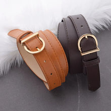 Load image into Gallery viewer, Women&#39;s Belt Fashion Pin Buckle Thin Belt Genuine Luxury Soft Belt Women with Cargo Pants Jeans Windproof Belt PU Leather Belt
