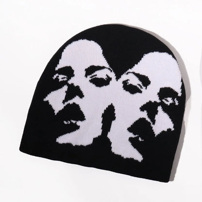 Women's Caps Image Pattern Knitted Hats For Men Casual Fashion Autumn And Winter Warm Outdoor Hip Hop Hat