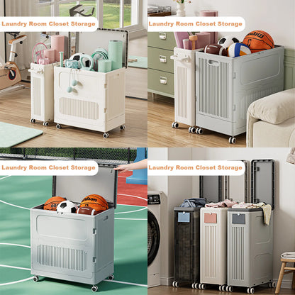 Rolling Laundry Hamper 123L Large Capacity Clothes Hampers for Laundry,Plastic Collapsible Laundry Baskets with Wheels and Lid