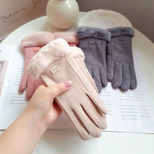 Load image into Gallery viewer, Women Winter Thick Plush Gloves Fashion Warm Suede Outdoor Guantes Lady Touchscreen Driving Gloves Sports Cycling Mittens

