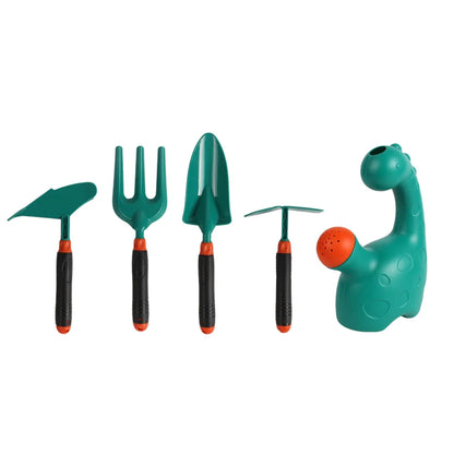 WizKidz Kids Gardening Tool Set with Wheelbarrow Watering Can Gloves Rake Shovel Trowel Double Hoe Apron Boys Girls Outdoor Toys