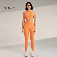 Load image into Gallery viewer, Yoga Clothing Set Women&#39;s High Waisted Leggings and Top Two Piece Seamless Fitness Exercise Clothing Fitness Workout Underwear
