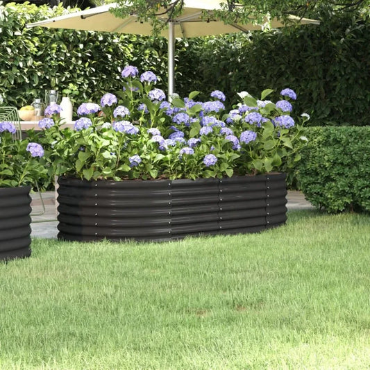 Garden Raised Bed Powdercoated Steel 59.8x31.5x14.2 Anthracite