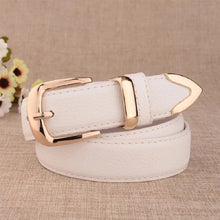 Load image into Gallery viewer, Women&#39;s Trousers Belt  Leather Trend White Belt Fashion High Quality Trouser Belts Solid Vintage Pin Buckle Ladies Strap LB2146-
