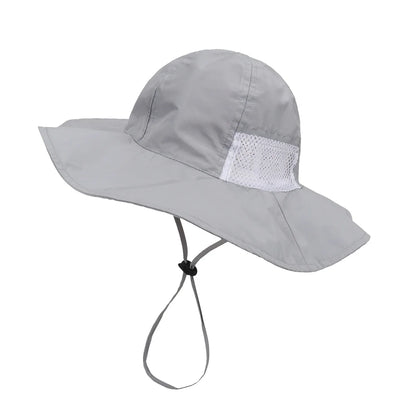 Kids Adjustable Sun Protection Breathable Daily Leisure Bucket Hat Summer Wide Brim sun hat For Fishing, Hiking, Mountaineering