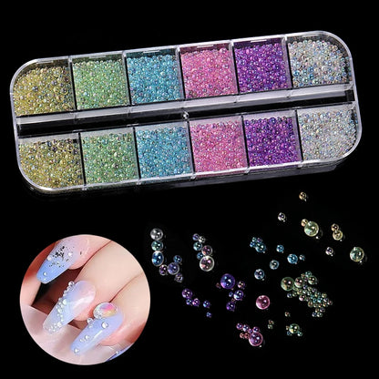 Nails Art Bubble Rhinestones Purple Yellow Pink Accessories Acrylic 3d Epoxy Resin Parts 1 Box Material Charms Wholesale