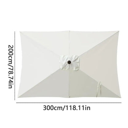 2x3 m Rectangular Patio Umbrella Cloth Replacement Canopy Heavy Duty Cantilever Parasol Top For Outdoor Deck, Backyard