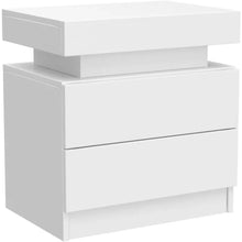 Load image into Gallery viewer, Set of 2 LED Nightstand with 2 Drawers, Bedside Table with Drawers for Bedroom Furniture, Side Bed Table with LED
