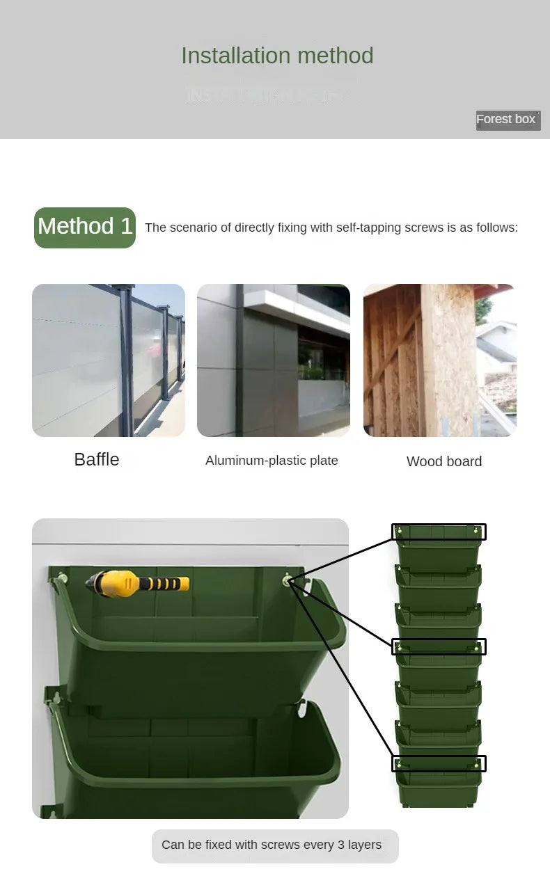 Garden Plant Walls Flower Pots Enclosures Hanging Plastic Containers Horticultural Flower Beds Vertical Greening Planting Boxes