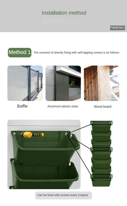 Garden Plant Walls Flower Pots Enclosures Hanging Plastic Containers Horticultural Flower Beds Vertical Greening Planting Boxes