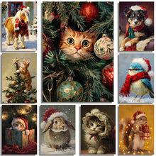 Load image into Gallery viewer, 2026  frameless Diamond painting Humorous and Cute Christmas Animals  Paint Art Poster Diamond Print Home Living Room Entrance
