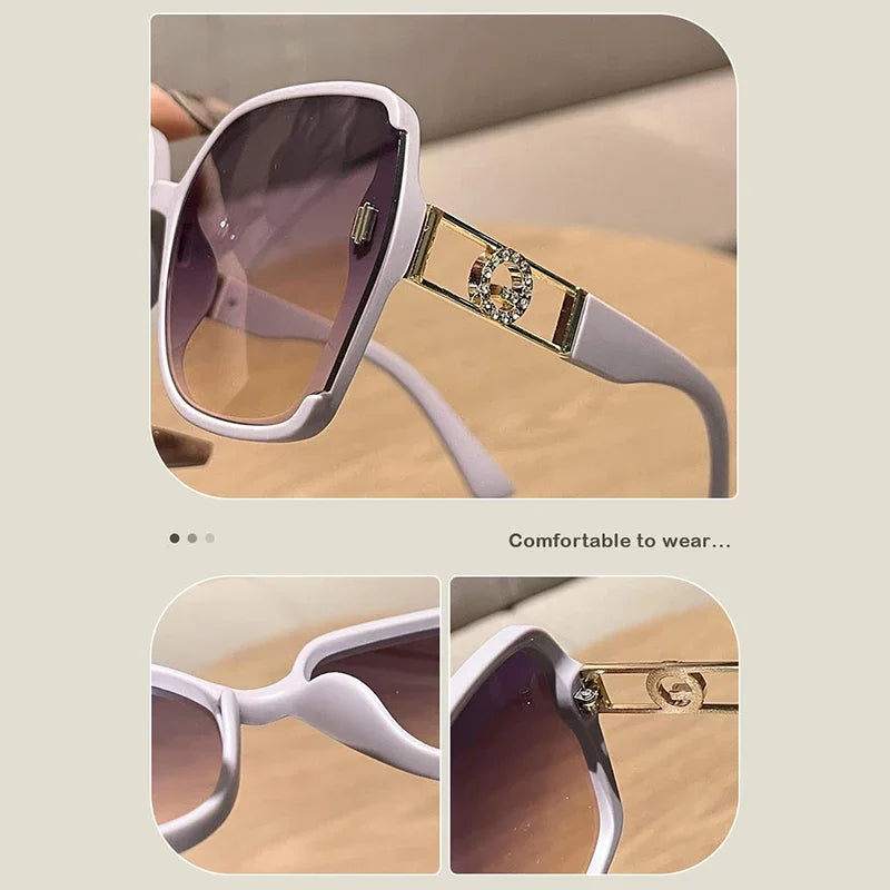 Sunglasses for Women High-end UV Resistant Sunglasses Large Frame Round Face Slim Sunscreen Sunglasses Fashion Accessories 2025